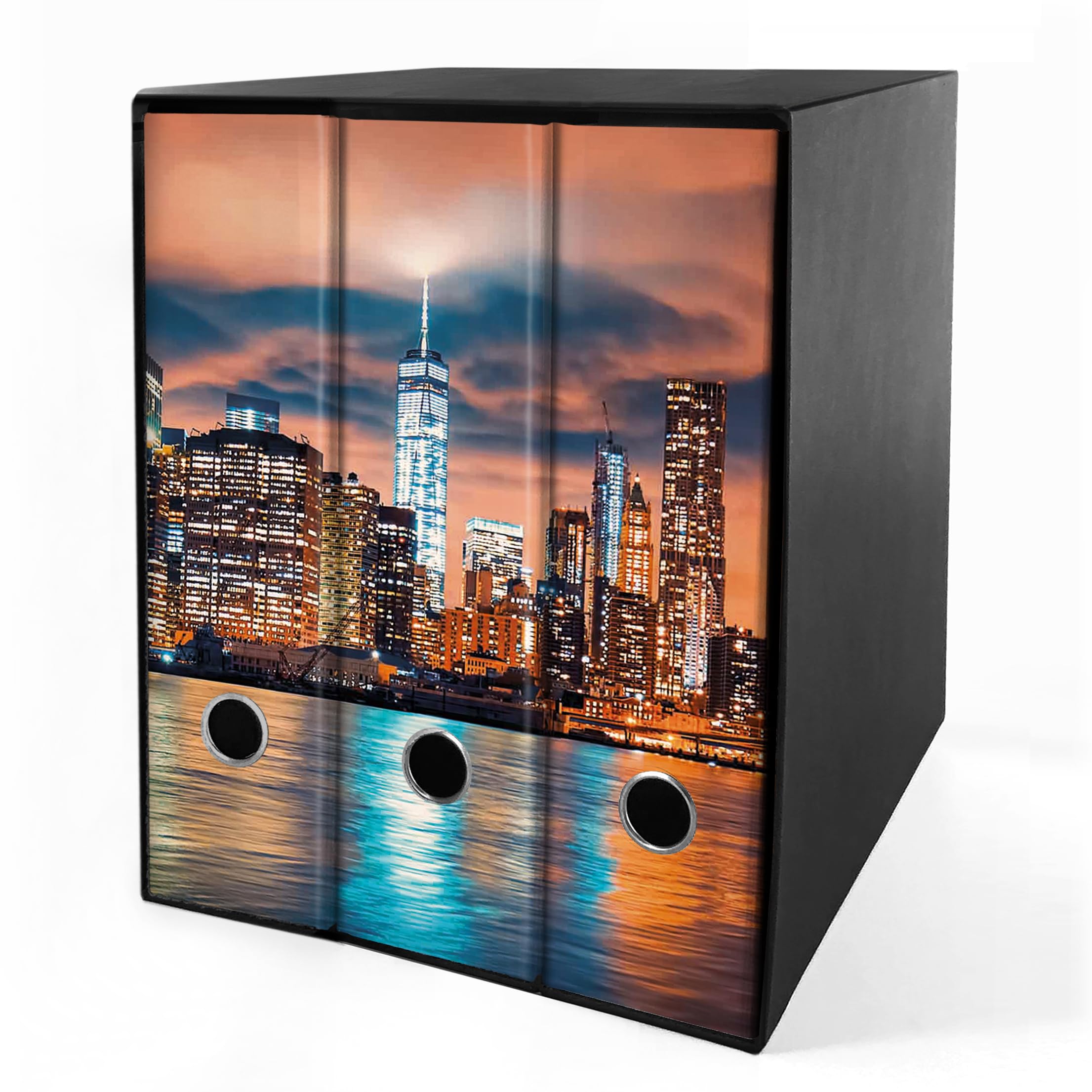 Set da 3 raccoglitori ad anelli - NEW YORK (H31 cm con 2 anelli)