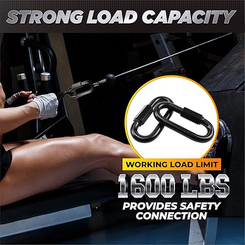Miniatura 2 de 6 eslabones rápidos de cadena resistente de 3 pulgadas, capacidad de peso de 1600 libras, duradero, antioxidante, conector de cadena de alta