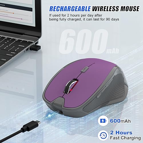 Miniatura 6 de Ratón inalámbrico de oficina - Morado