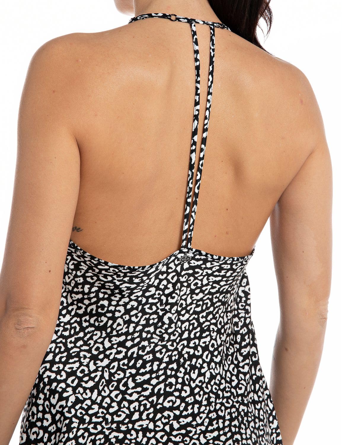 Replay W2123 All Over Printed Viscose Satin Blouse Femme