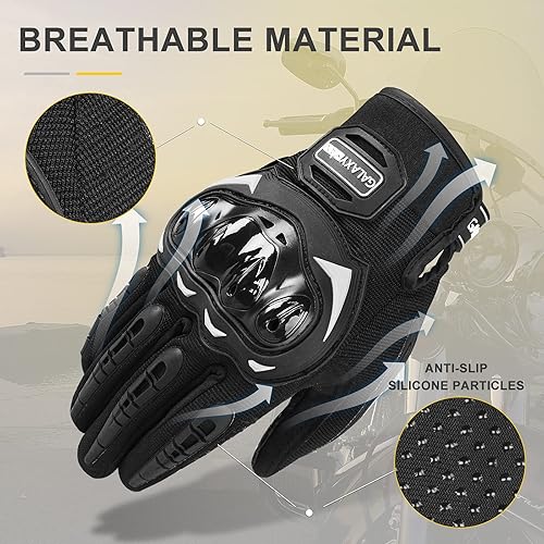 Miniatura 4 de Guantes de motocicleta para hombres y mujeres guantes de motocicleta con pantalla táctil de dedo completo guantes de equitación ajustables con