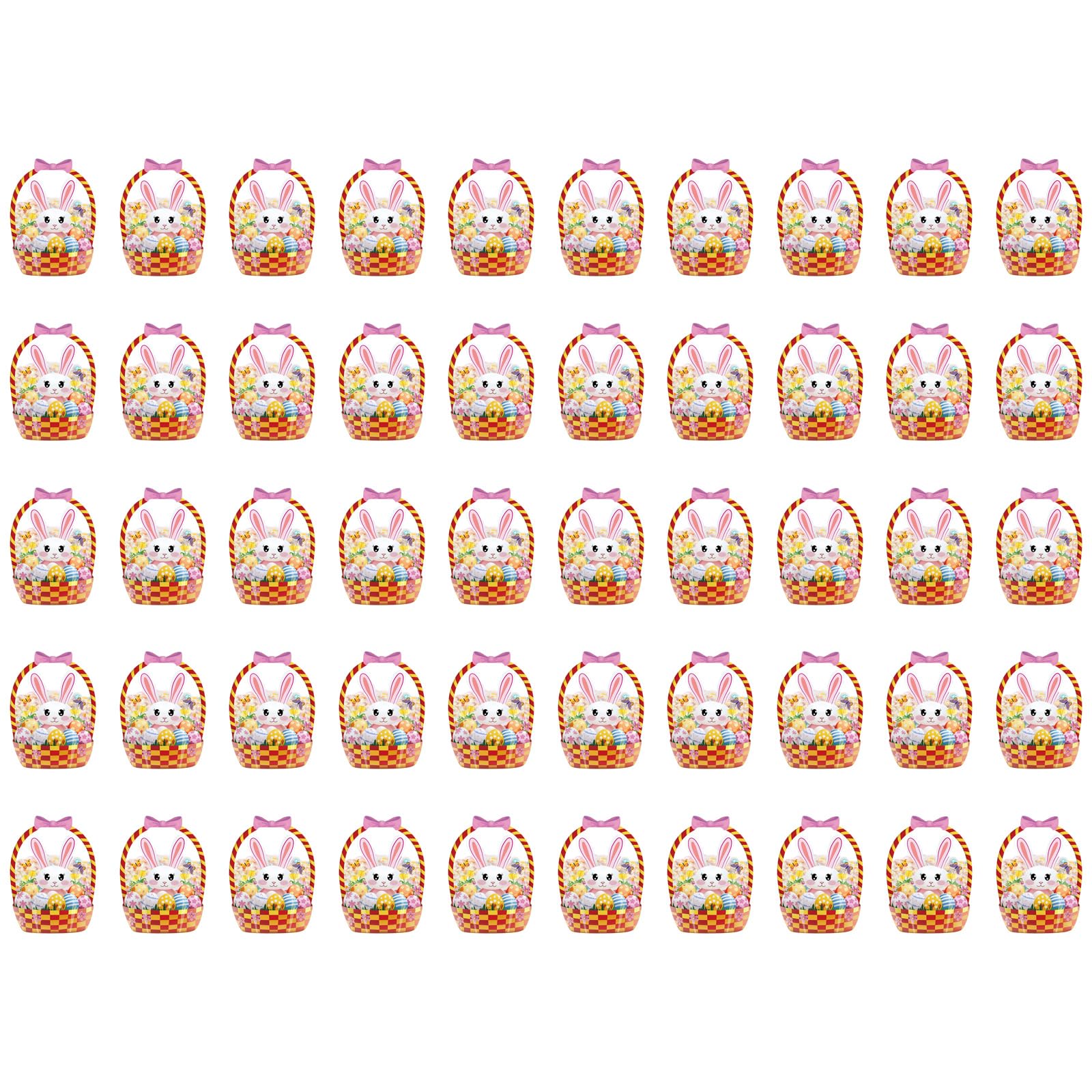 Xinsheinelry Clear Rabbits Treat Bags with Auto Seal for Easter and Snacks Food Safe Clear Rabbits Candy Bags