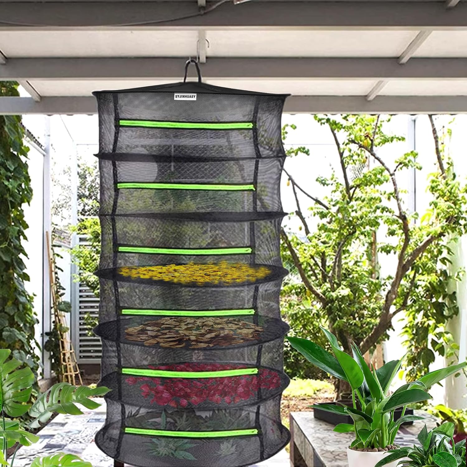 Herb Drying Rack Breathable Mesh Drying Rack,Herb Drying Rack Hanging with Zipper for Drying Herb Plants, Seeds, and Buds,Mesh Hanging Plant Dryer, Foods Dry Net for Garden image 4