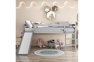 MU Twin Kids Loft Bed with Slide