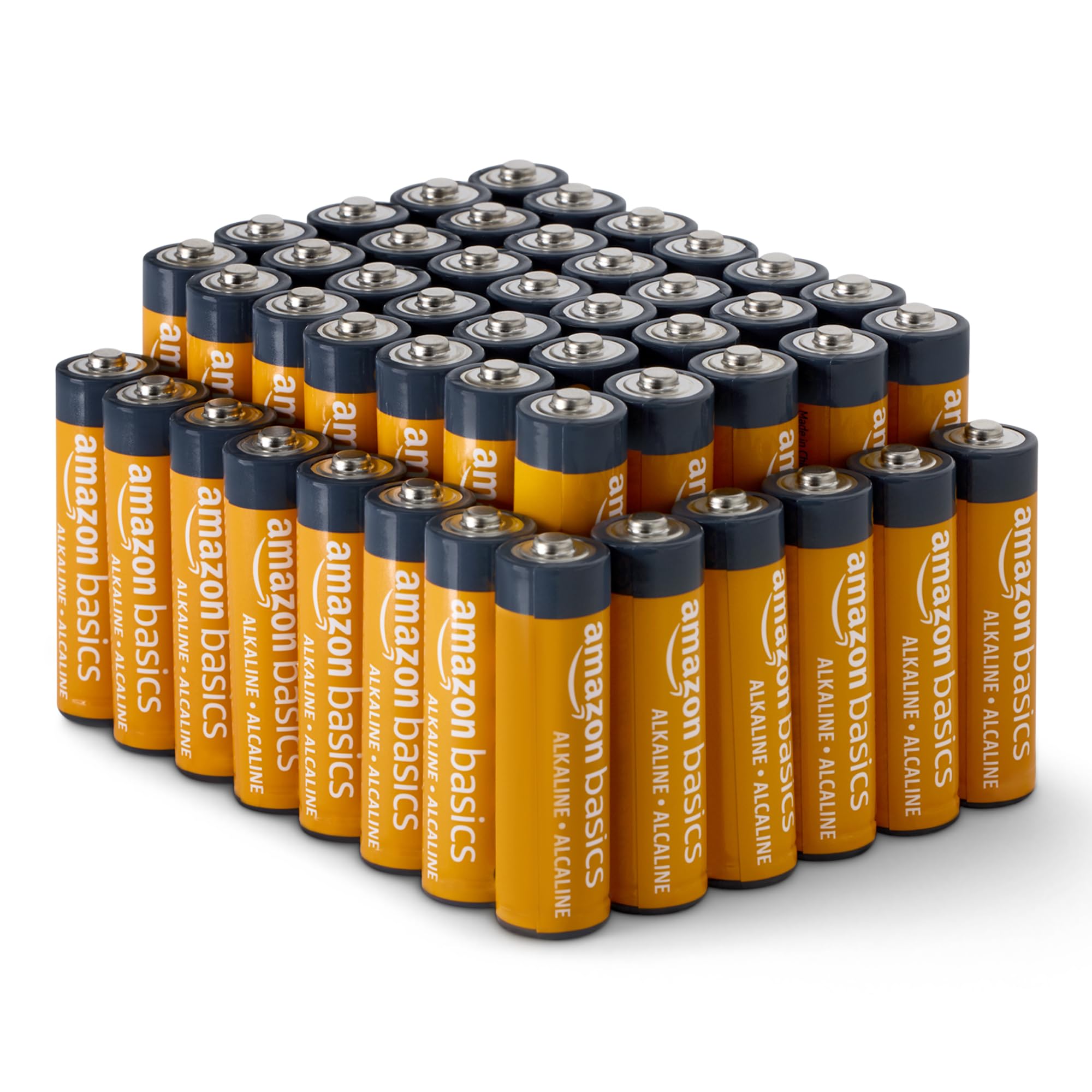 amazon basics 48-pack aa alkaline high-performance batteries 15 volt 10-year shelf life