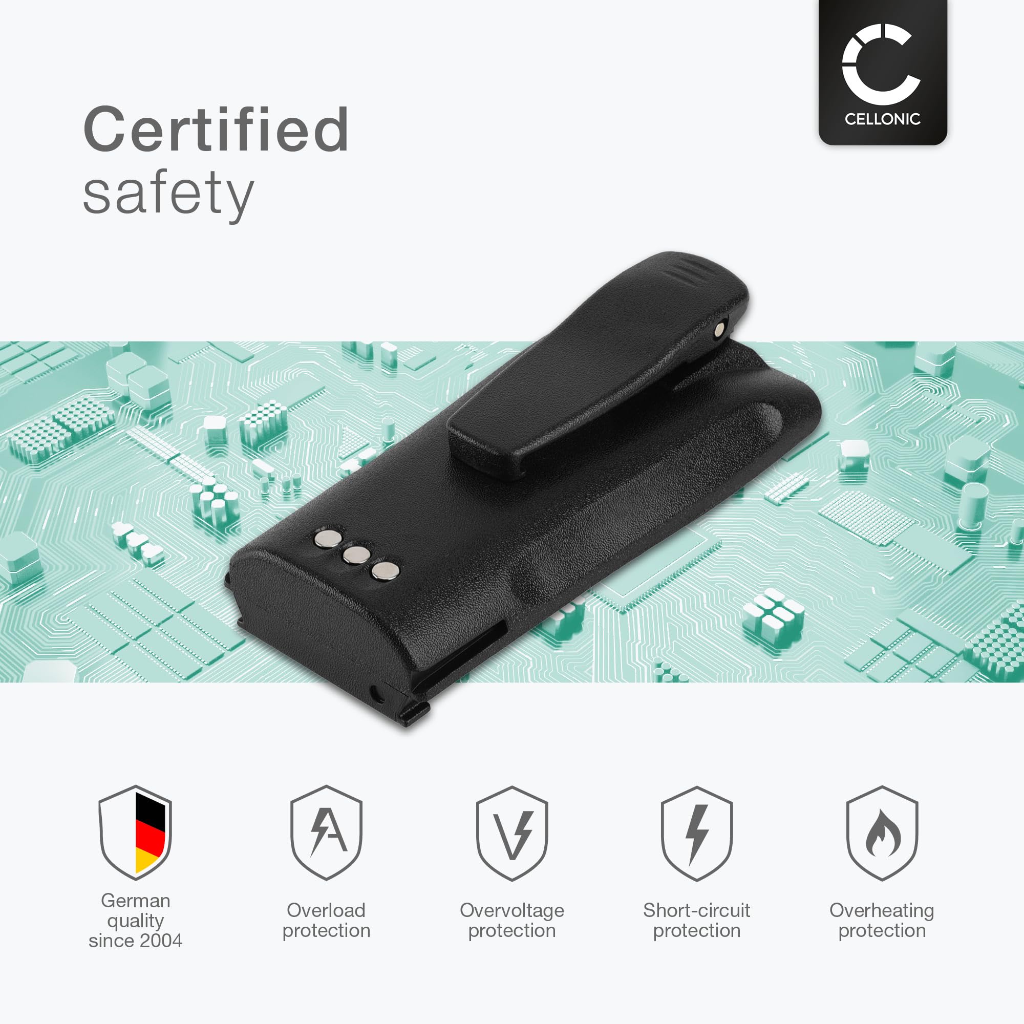 CELLONIC® Wymienny akumulator PMNN4151AR 2600mAh kompatybilny z Motorola CP040, CP140, CP150, CP160, CP170, CP180, DP1400 Zapasowy akumulator radiowy Walkie Talkie