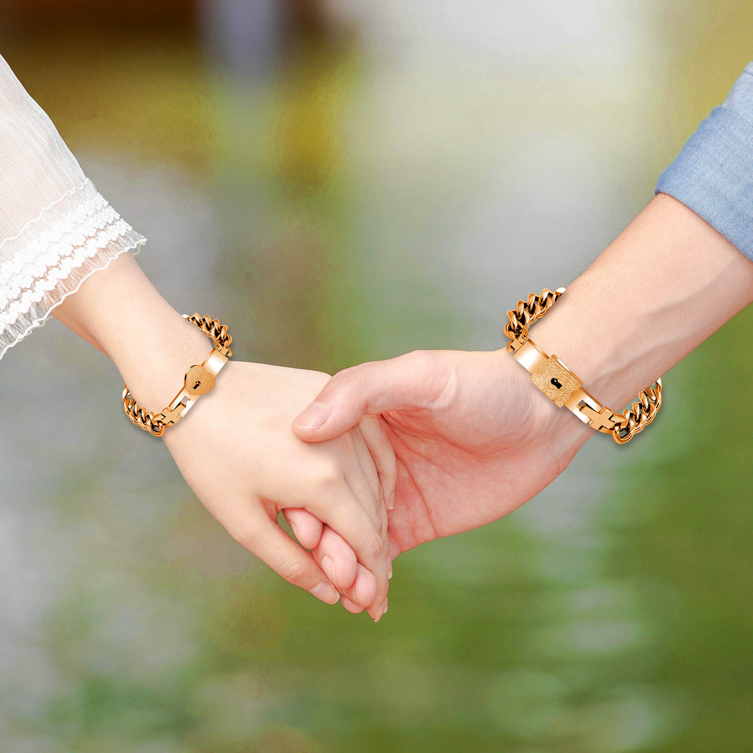 Collar con Llave de Acero Inoxidable y candado para Hombres y Mujeres Y1481