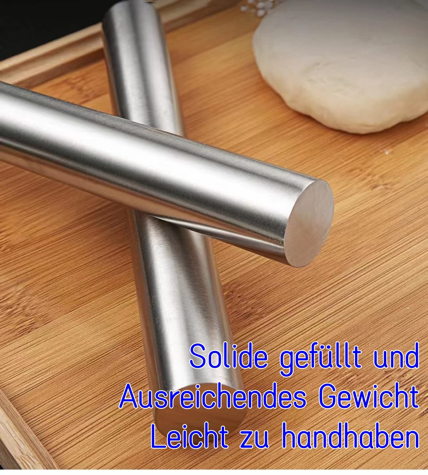 Set 2 Mattarelli In Acciaio Inox - 38cm E 30cm, Antiaderente Per Pasta, Pizza E Fondente - Foto 7