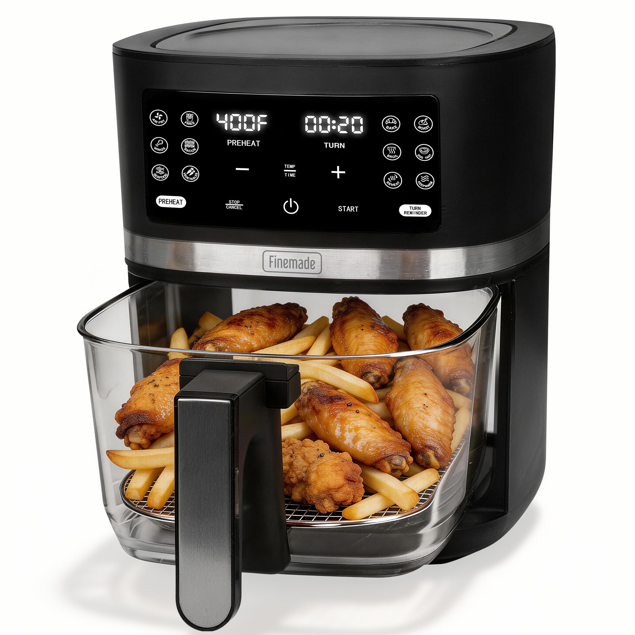 FineMade 12-in-1 Glass Air Fryer