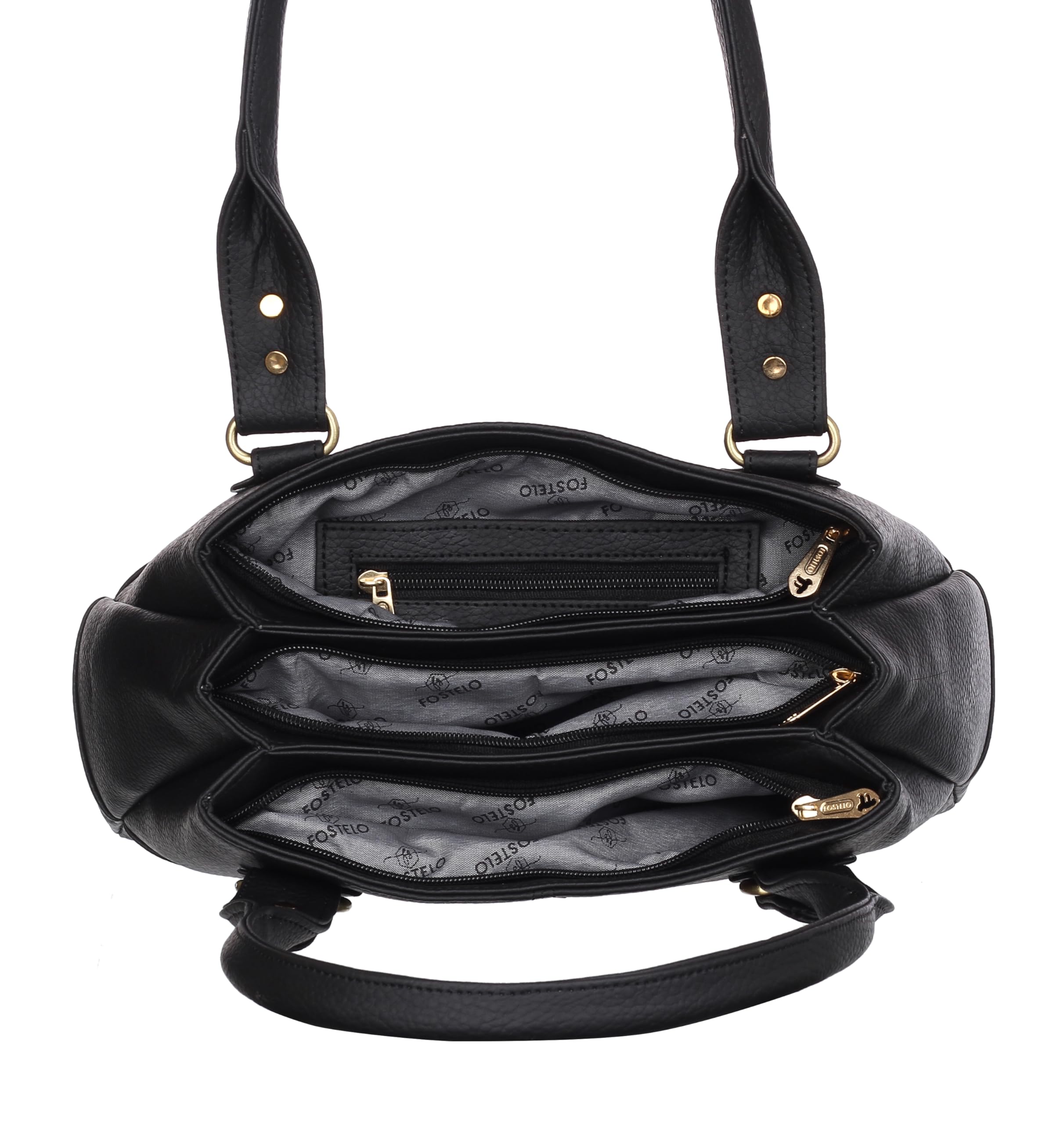 Fostelo Women's Catlin Luxe Satchel Tote Handbag for Women | Ladies Purse | Stylish Shoulder Bag | Gift For Women | Black 4