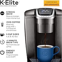 Vista 2 de Keurig K-Elite - Cafetera de una sola porción K-Cup Pod Coffee Brewer, con capacidad para café helado