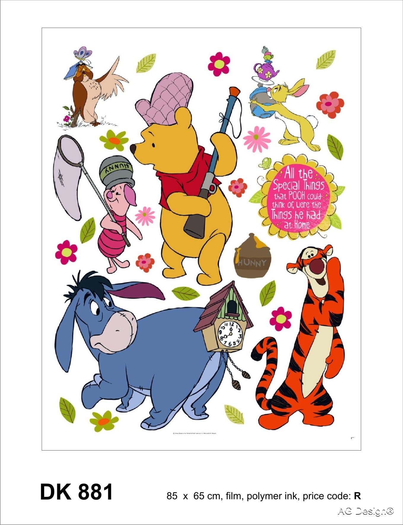 AG Design Disney Winnie The Pooh Goes Pegatinas Gigante de Caza
