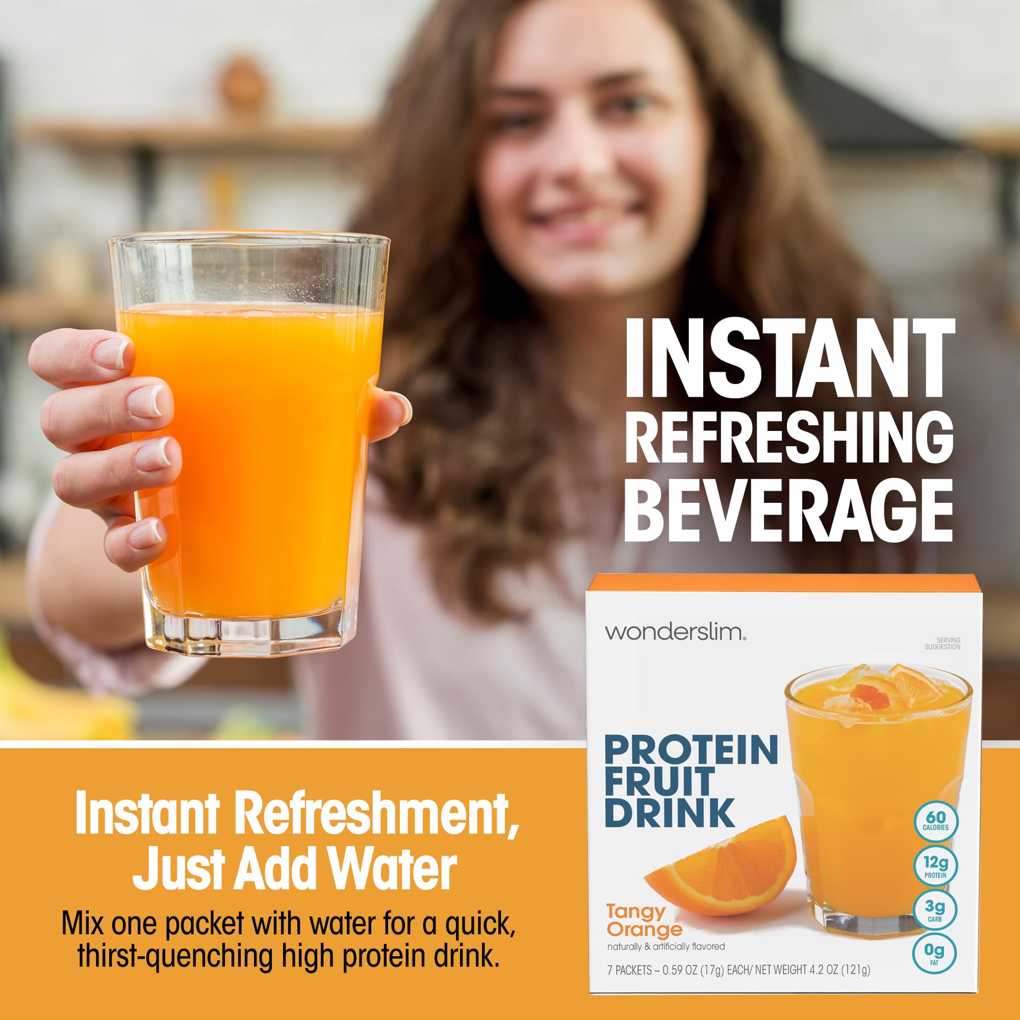Amazon.com : WonderSlim Protein Fruit Drink, Tangy Orange, No Fat