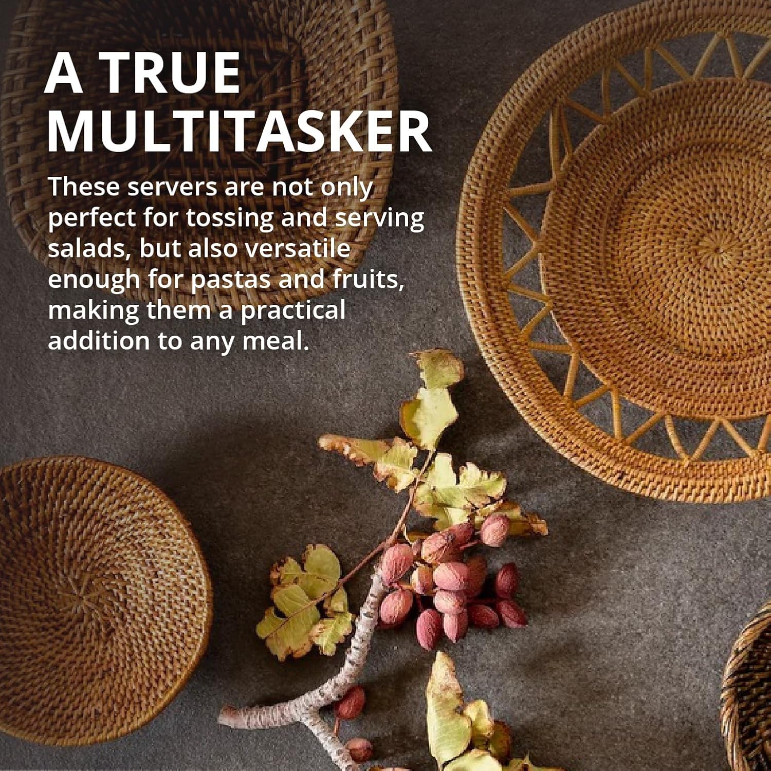 Goodies White & Brown Rimmed Appetizer Plates (Set of 4), Handmade Ceramic, Glazed, Dishwasher Safe, Microwave Safe, Durable, Easy-to-Clean, Stackable, 7.5 Inch