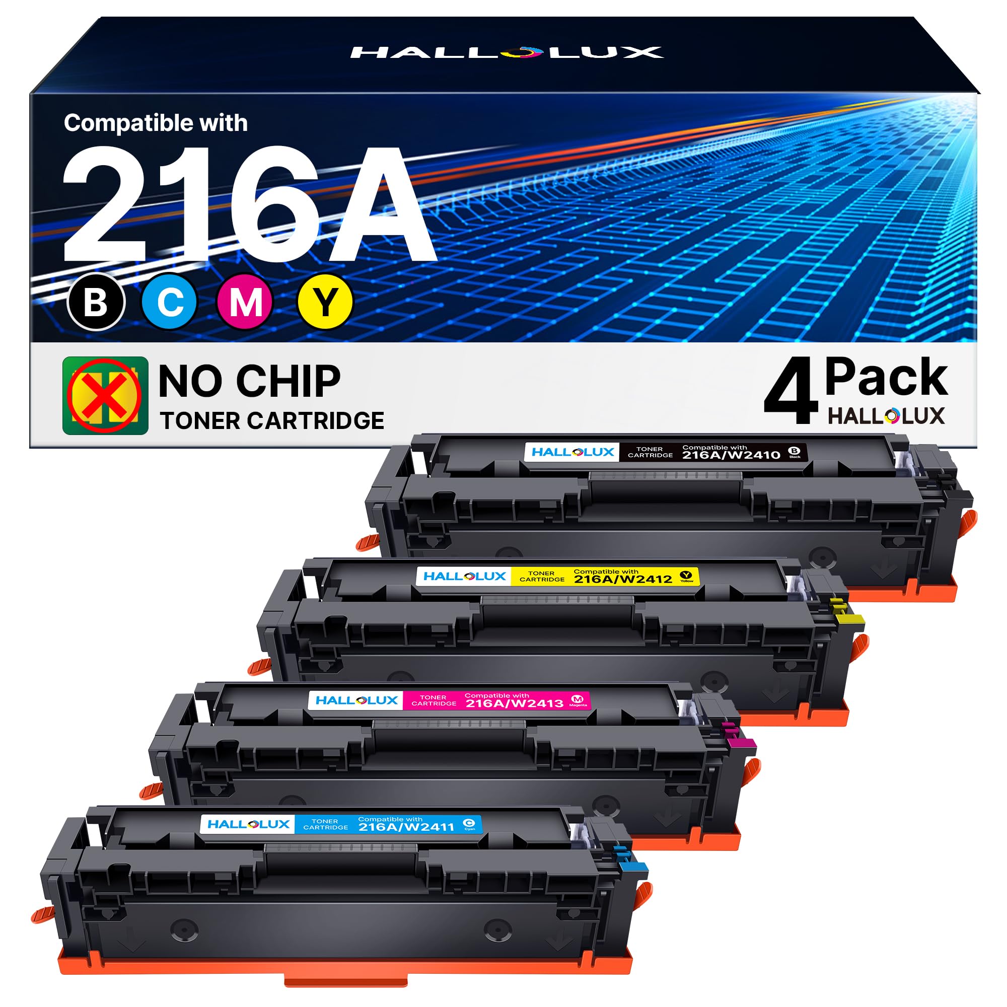216A Toner Set Kompatibel für HP 216A Toner Set Original W2410A W2411A W2412A W2413A für HP Color LaserJet Pro MFP M183fw M182n M183fdw M182 M182nw M155 (Schwarz, Cyan, Magenta, Gelb, Kein Chip)