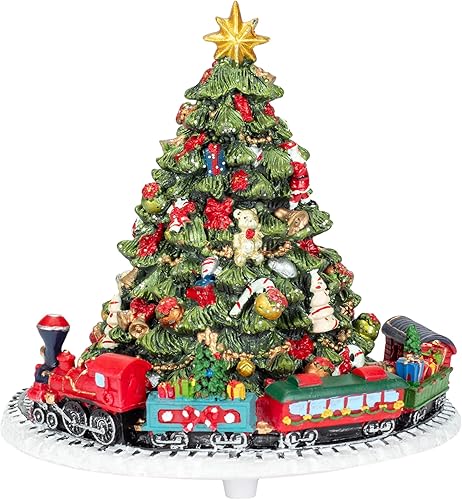 6-Inch Christmas Tree with Revolving Train Music Box