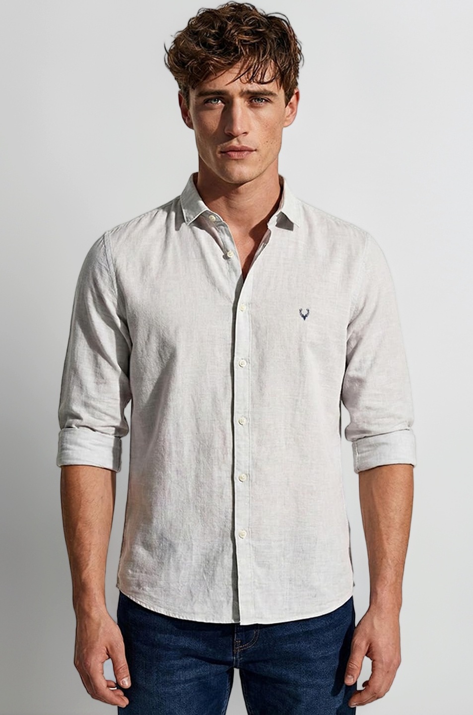 Men's Plain Slim Fit Casual Shirt