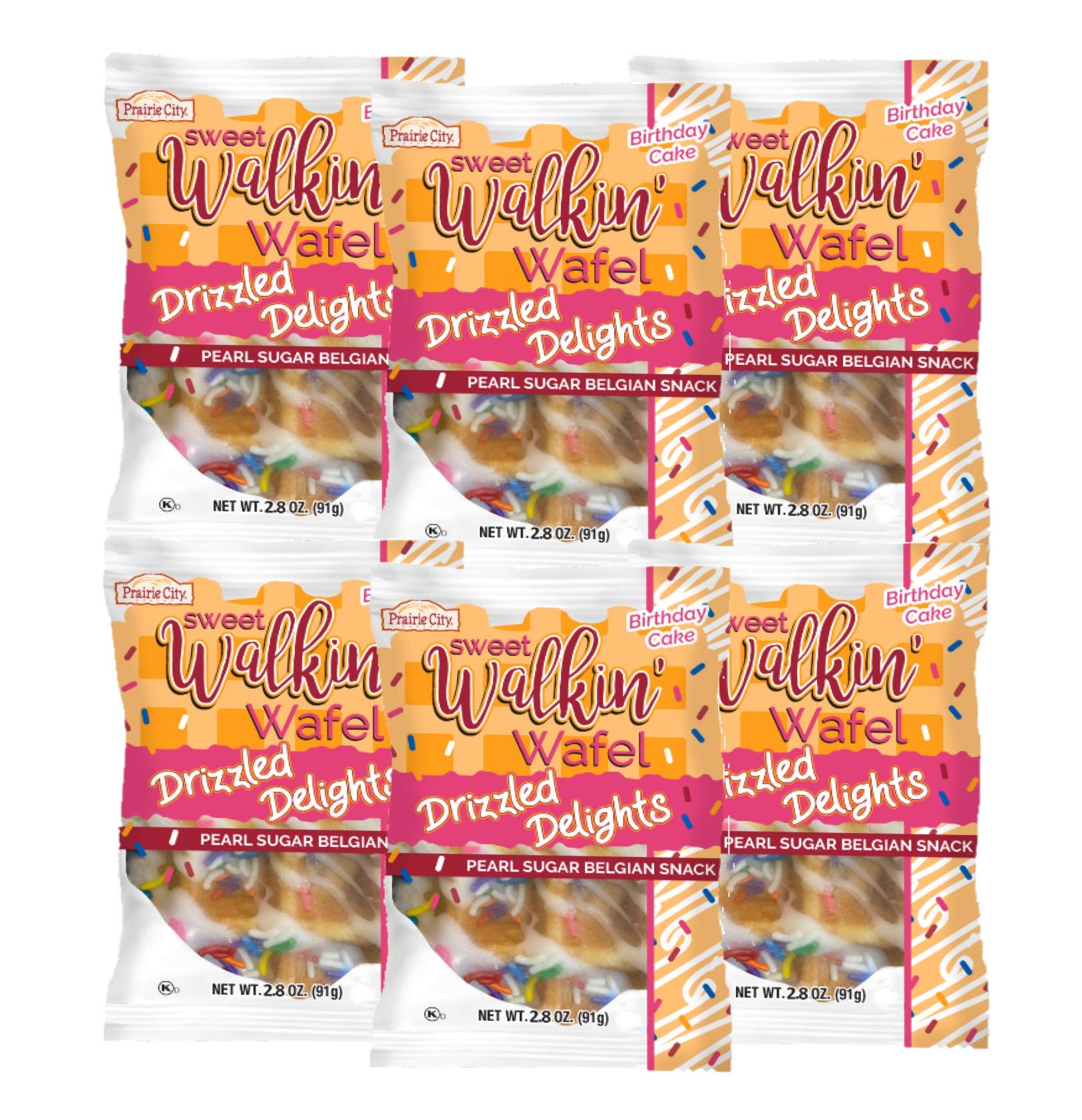 Prairie City BakeryLiege Pearl Sugar Belgian Waffles | Individually Wrapped (Birthday Cake, 6 Pack)