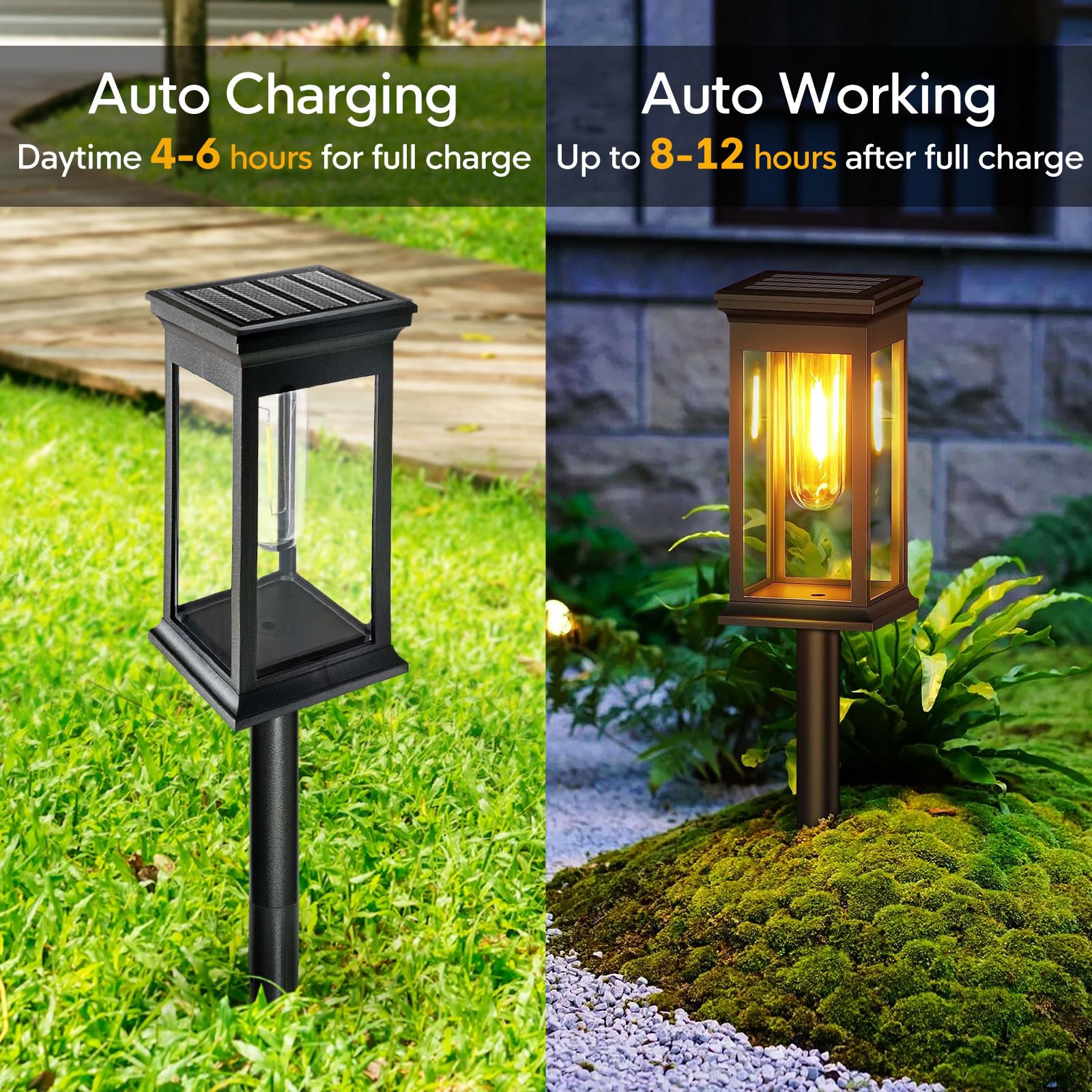 Chedin 6 lampade solari per esterni da giardino, impermeabili, illuminazione per esterni, luci solari a LED, luci da giardino, balconi, giardini, sentieri, prati