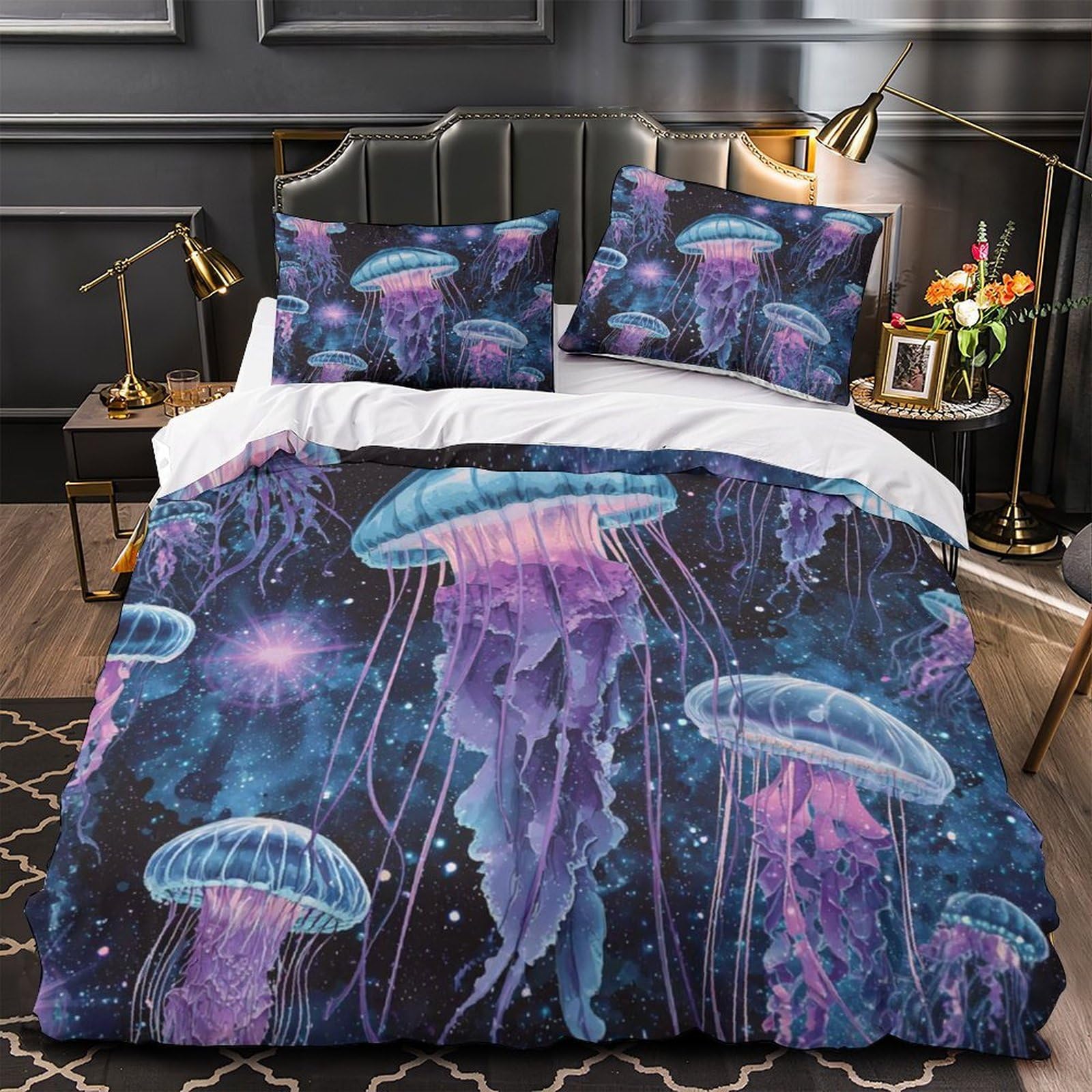Housse de couette 3D méduse pour transformer la chambre de votre fille en océan cosmique