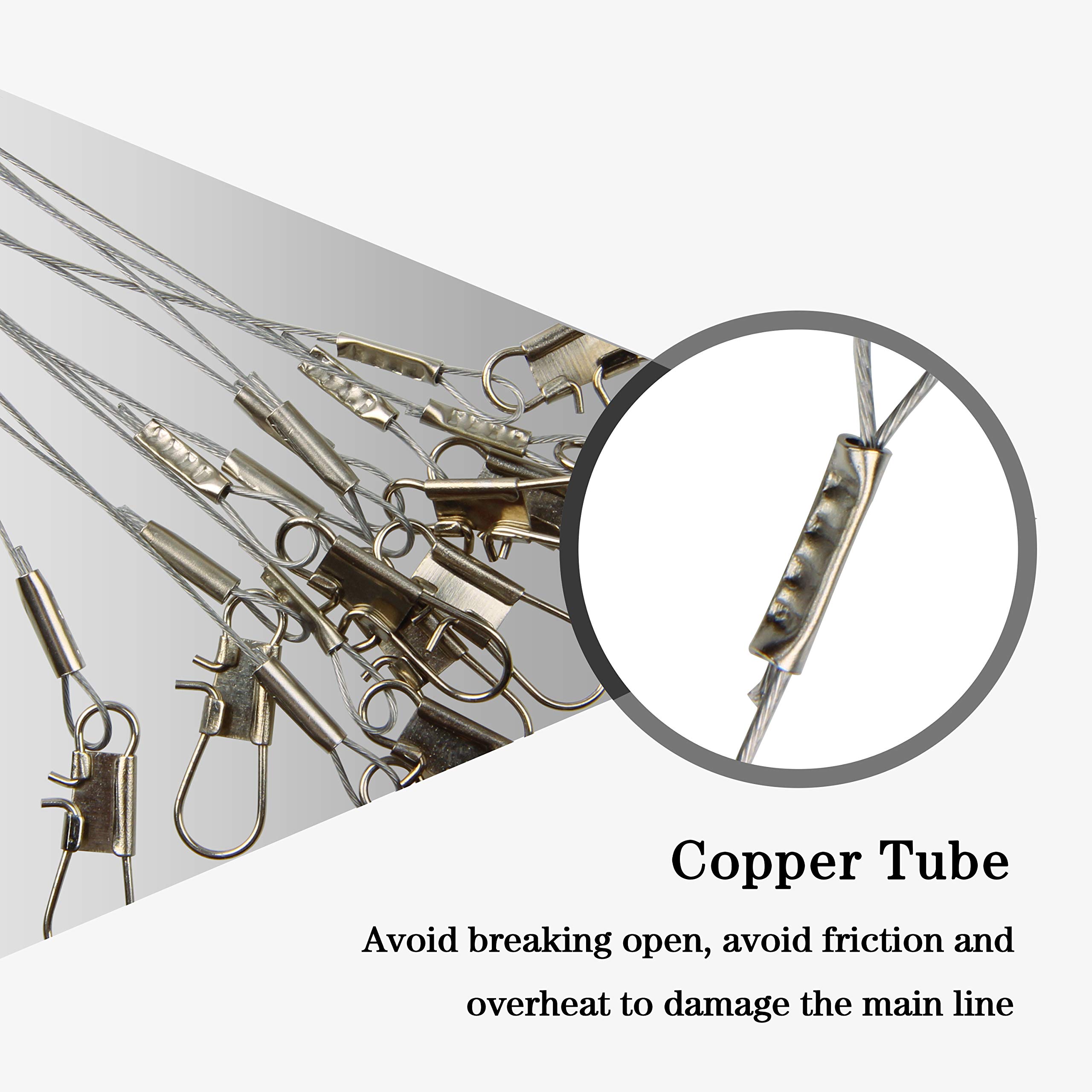 Amazon.com : Stainless Steel Fishing Rigs Wire Leader Trace with Snap -  1Arm/ 2 Arm 12Pcs / Bag Fishing Rigs Tackle Lure Swivel Snaps Beads  High-Strength Fishing Wire : Sports & Outdoors