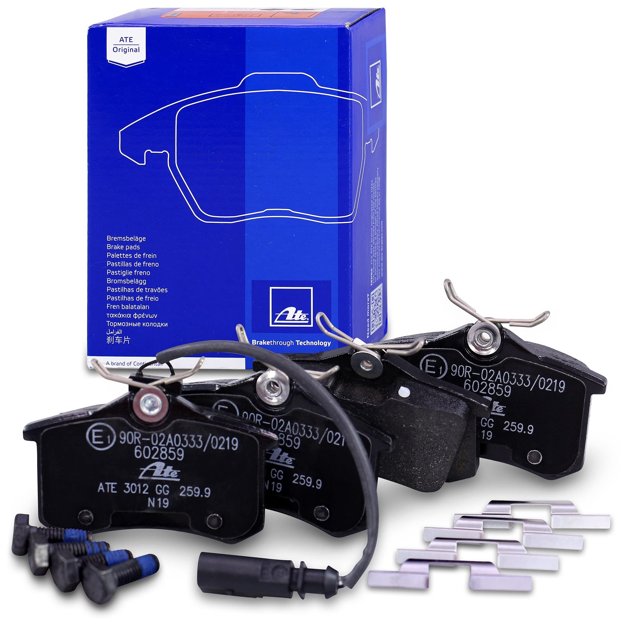 ATE 13046028942 Set Pastiglie Freno A Disco Posteriori Per Volkswagen Golf VI (5K1) – Kit Completo Con Accessori