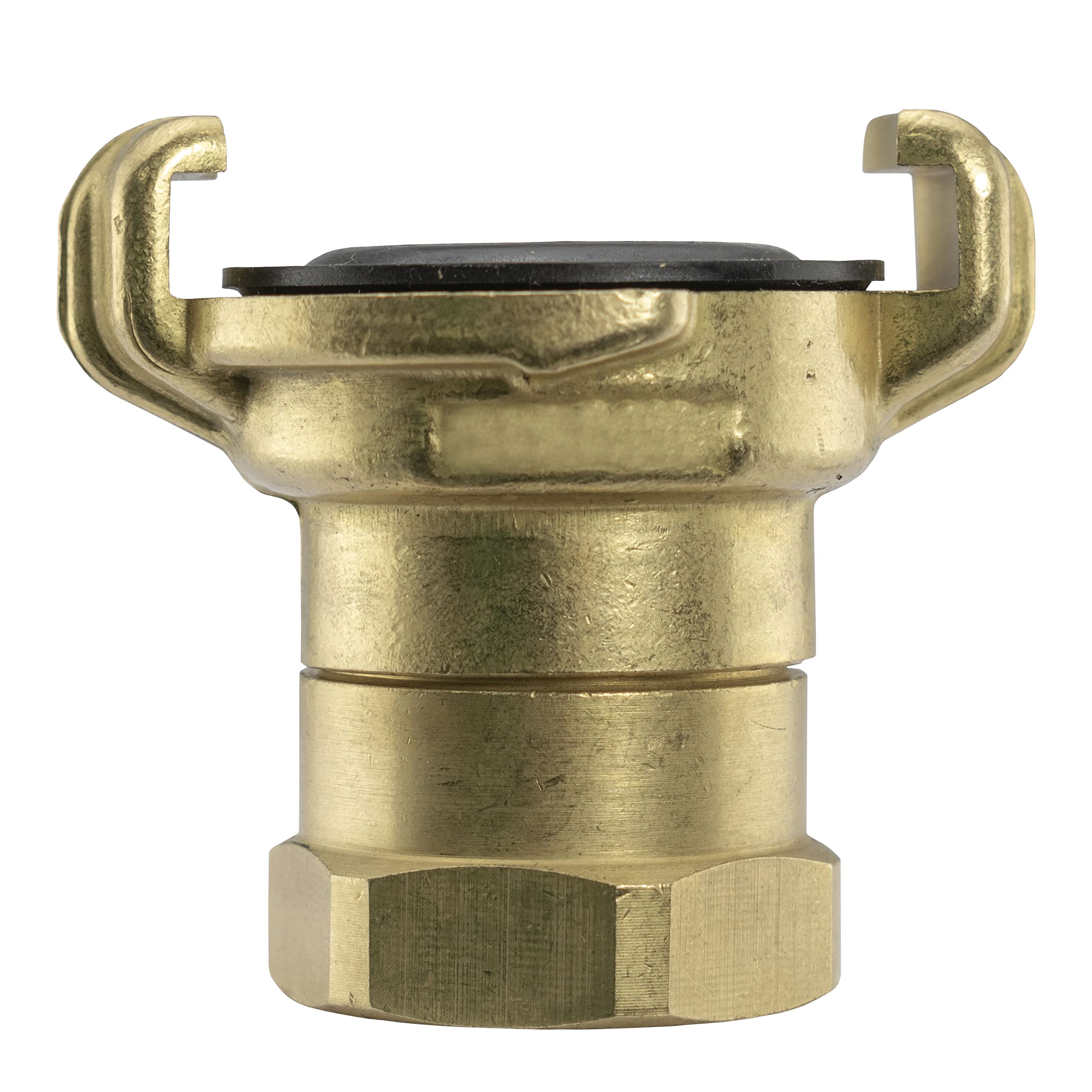 Solid Brass Hose Claw Fittings swivels Without Turning the Hose,Used by professionall Gardeners,Landscapers and Nursery Workers (1" bspf Female Thread)