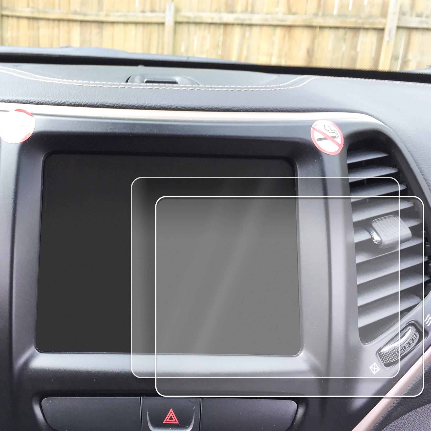 Red Hound Auto 2014-2018 Compatible with Jeep Cherokee U Connect Screen Savers 2pc Custom Fit Invisible High Clarity Touch Display Protector Minimizes Fingerprinting 8.4 Inch