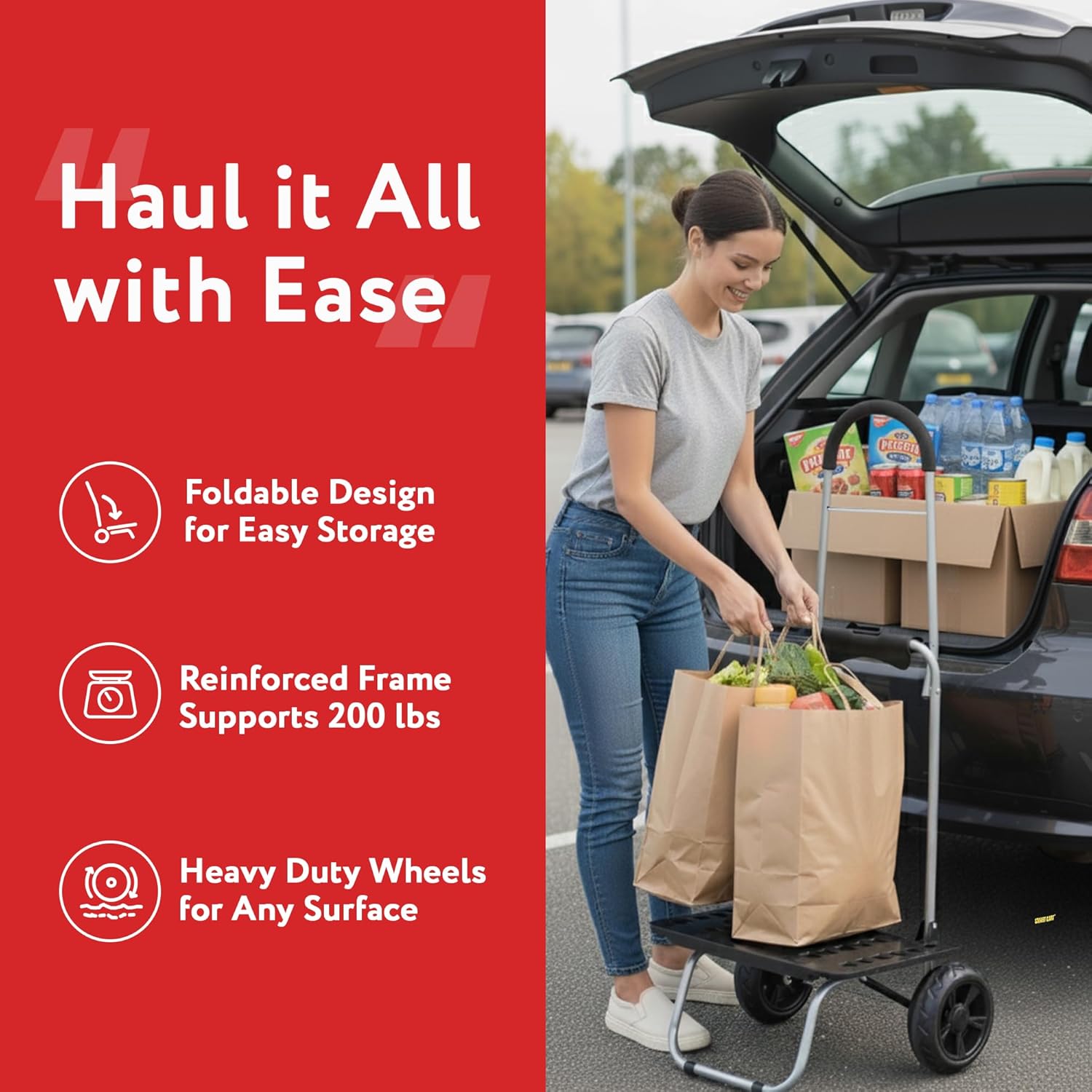 dbest Products Bigger Trolley Dolly MM, Black Handtruck Hardware Garden Utility Cart