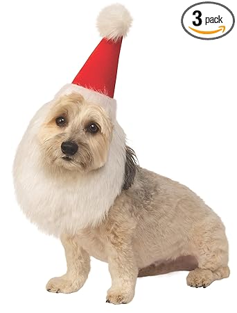 Rubie's Christmas Pet Costume, Medium to Large, Santa Claus Hat and Beard