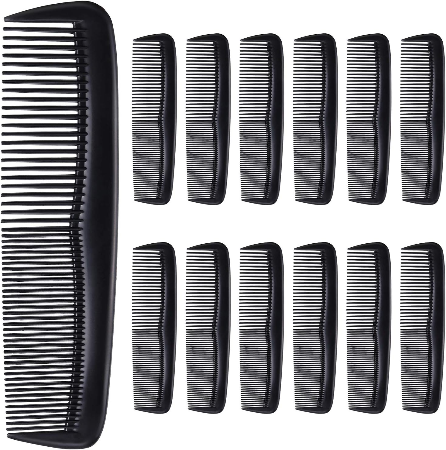- HESTYA 24 Pack Black Pocket Hair Combs Bulk for Men, Double Side Hair Cutting Hairbrush Barber Beard Combs 5 Inch Unbreakable Plastic Fine Tooth Comb Mustache Hairdressing Home Salon Travel Hotel