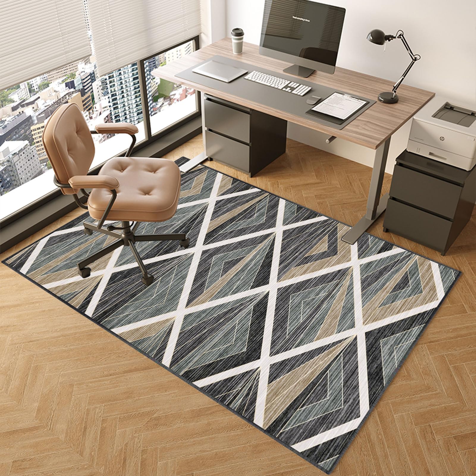 TOYOCC Chair Mat 160 x 200 cm Office Chair Mat for Hard Floor Non-Slip Gaming Chair Mats for Low Pile Carpet Protector Desk Chairmats Computer Rolling Chair Mat Home Hardwood Floor Protection Mat