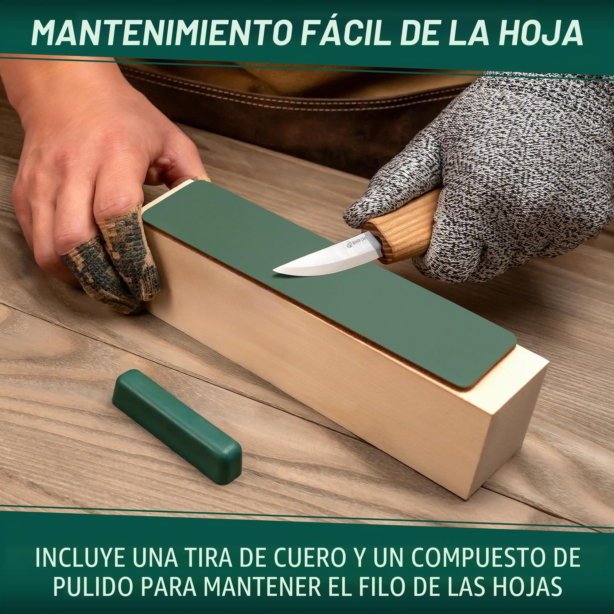 BeaverCraft, Set de Cuchillos para Tallar Cucharas de Madera S01 - Kit de Herramientas para Hacer Cucharas - Cuchillo de Gancho - Kuksa para Principiantes - Kit Profesional para Tallar Madera