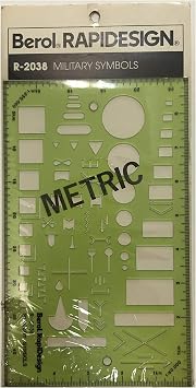 BerolR R, R-2038, Military Symbols, 18 cm x 11 cm, Made in the USA