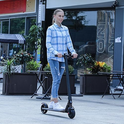 Miniatura 6 de Caroma Electric Scooter, 350W250W Motor, 20 Miles Range & 15.5Mph, 9" Solid Tires Electric Scooter Adults Teens, Foldable Commuting Electric Scooter
