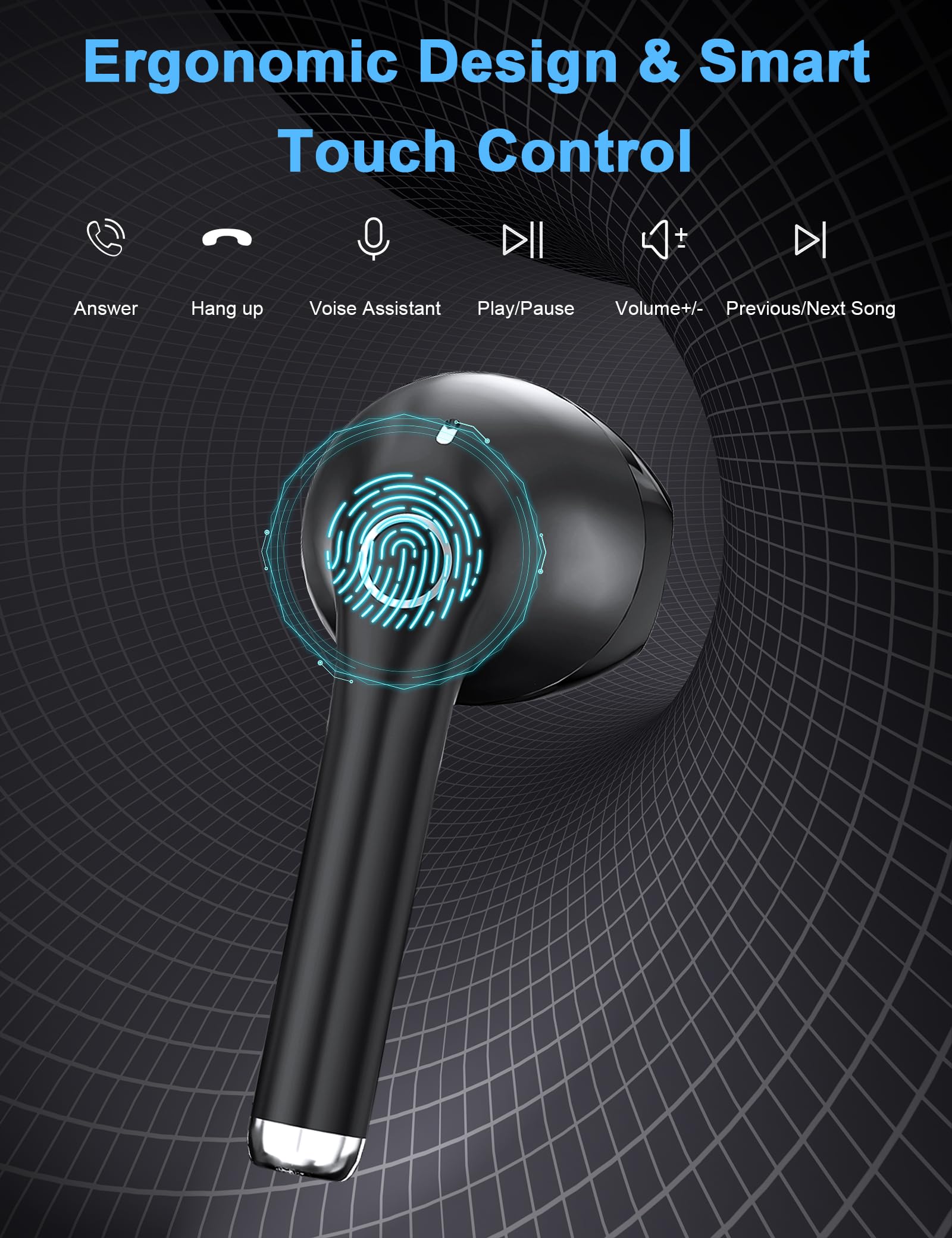 Cuffie senza fili per Samsung S26 Ultra A57 A37 A17 A16 A56 A36 Pixel 10a 9 | in Ear Cuffie Bluetooth 5.3 con microfono Wireless USB C Cuffie Sport con Touch Control per iPhone 17 16e 16 Pro Max Plus