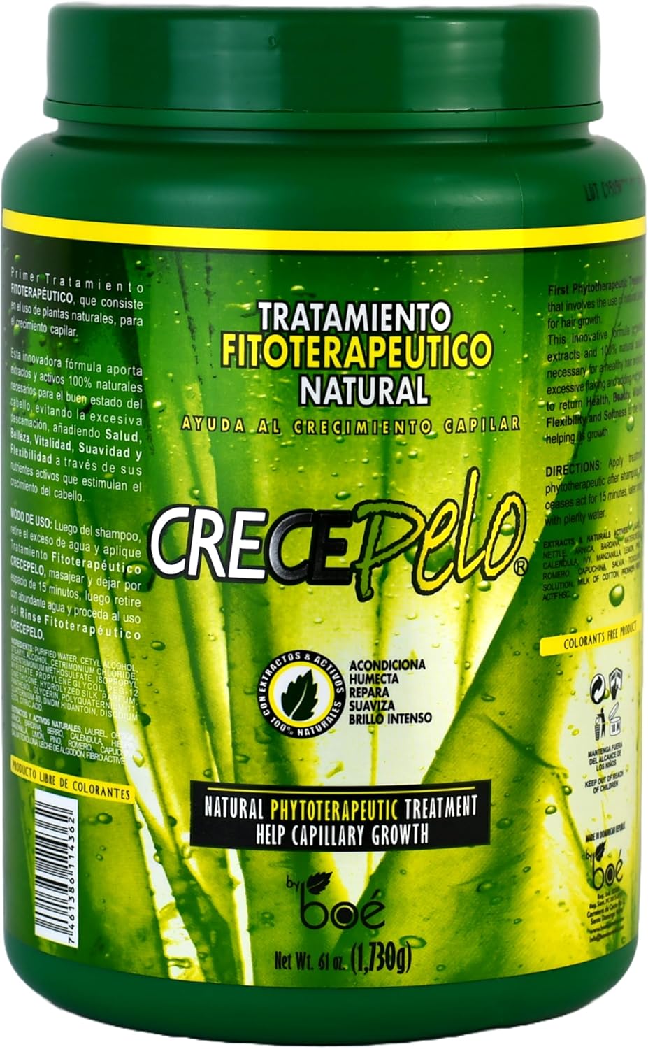 Crece Pelo Natural Phytotherapeutic Hair Growth Treatment 61 oz jar