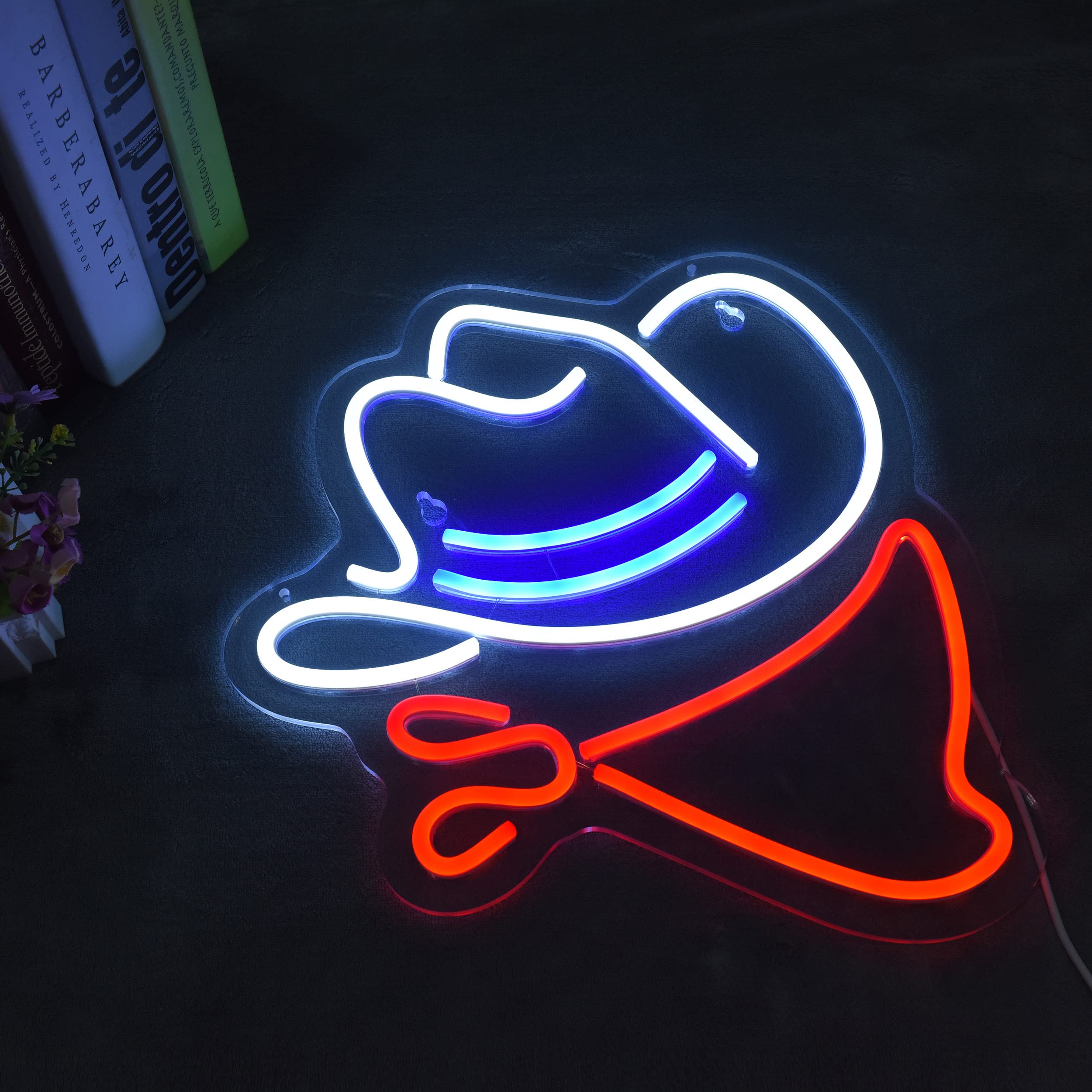 Cowboy Straw Hat Neon Sign | Yeehaw Neon Sign | Cowboy LED Neon Sign