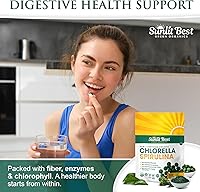 Vista 5 de Sunlit Best Chlorella Spirulina Tablets – Organic USDA, Premium Spirulinas y Chlorella Cápsulas 500 píldoras – Chlorellas Natural Superalimento