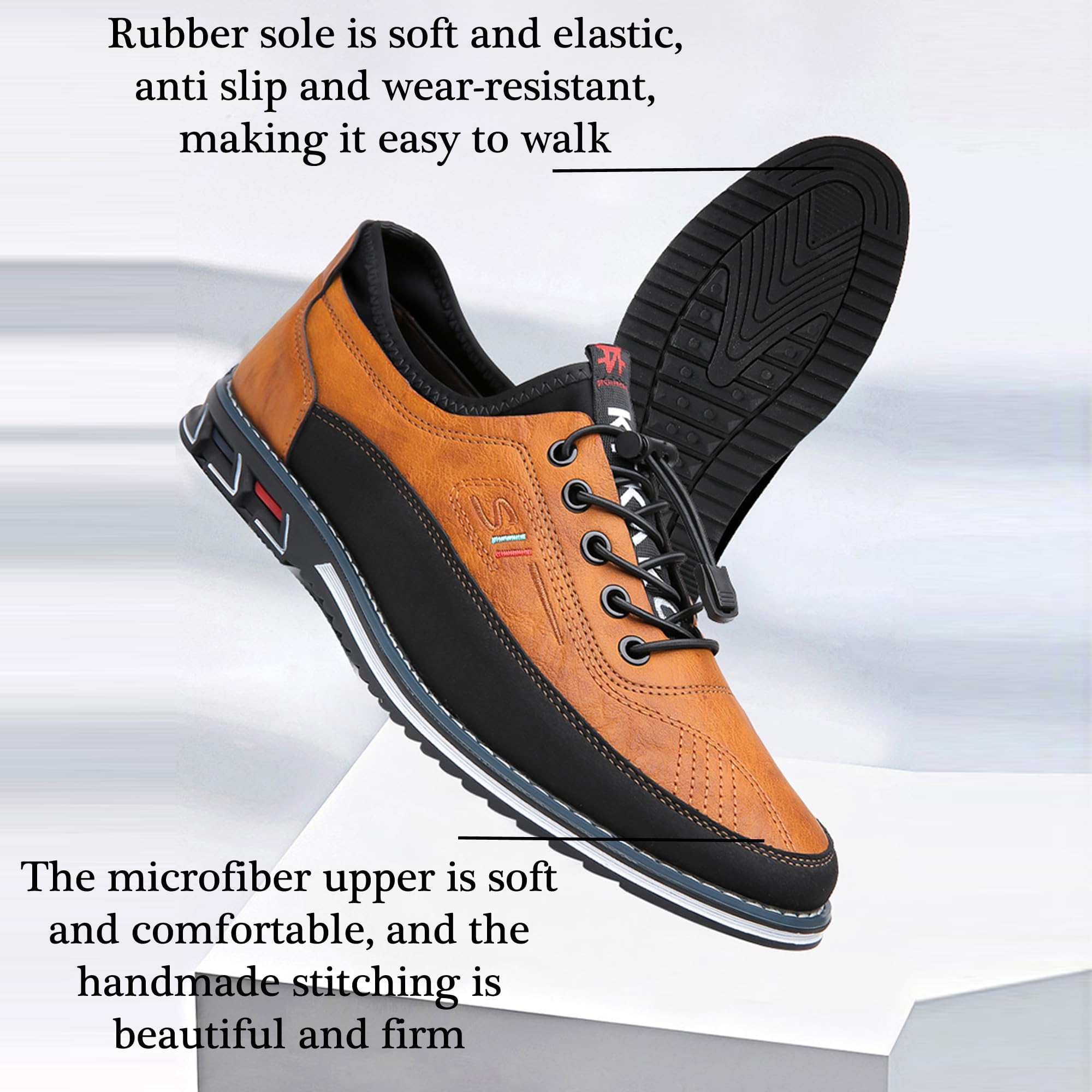 Hommes Oxford Cuir Chaussures Décontractées Moccasin Respirant et Luxueux Bureau de Conduite Marche Chaussures à Lacets Affaires