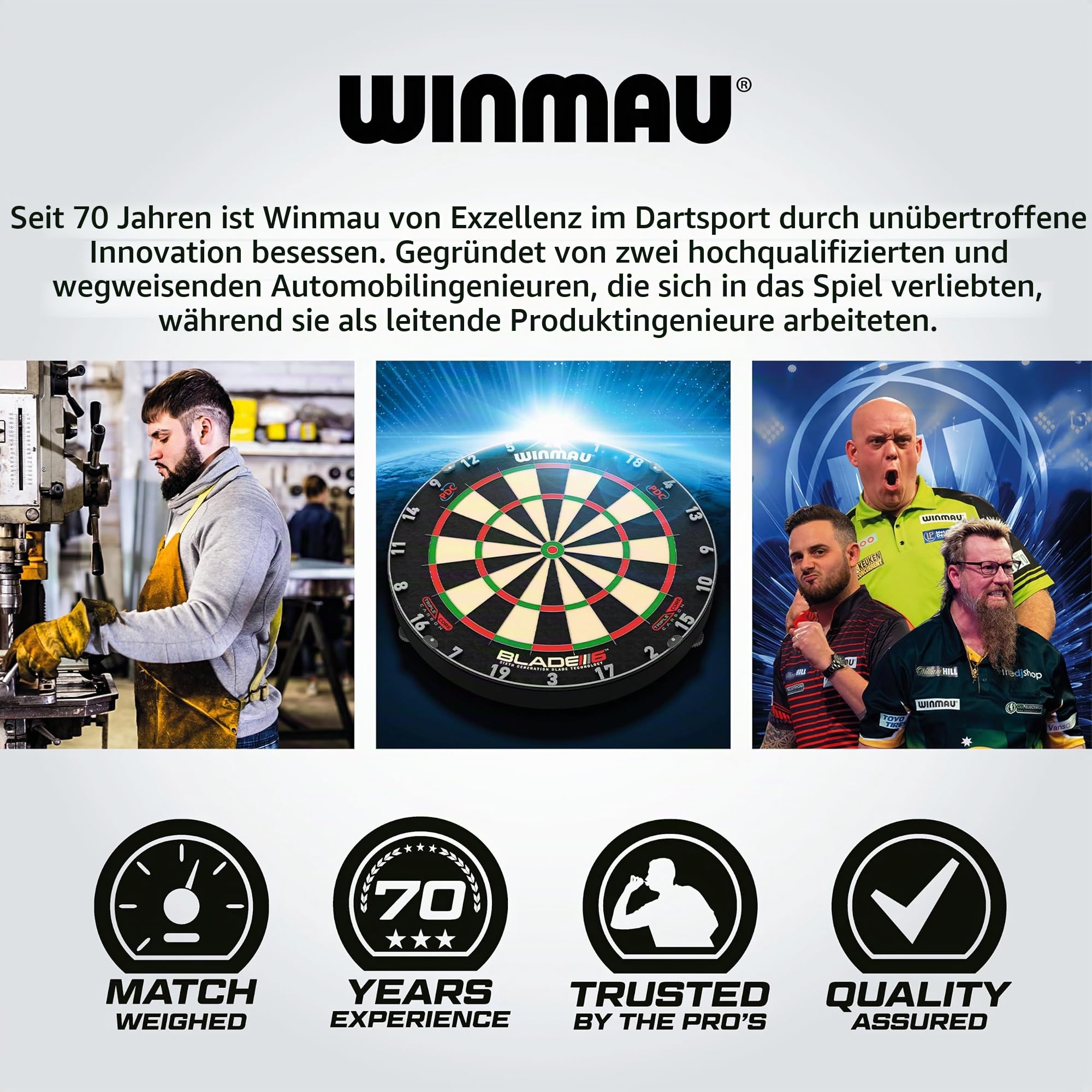 WINMAU Sniper 24 Gramm Professionelles Wolfram-Dart-Set mit Flights und Schäften (Shafts)