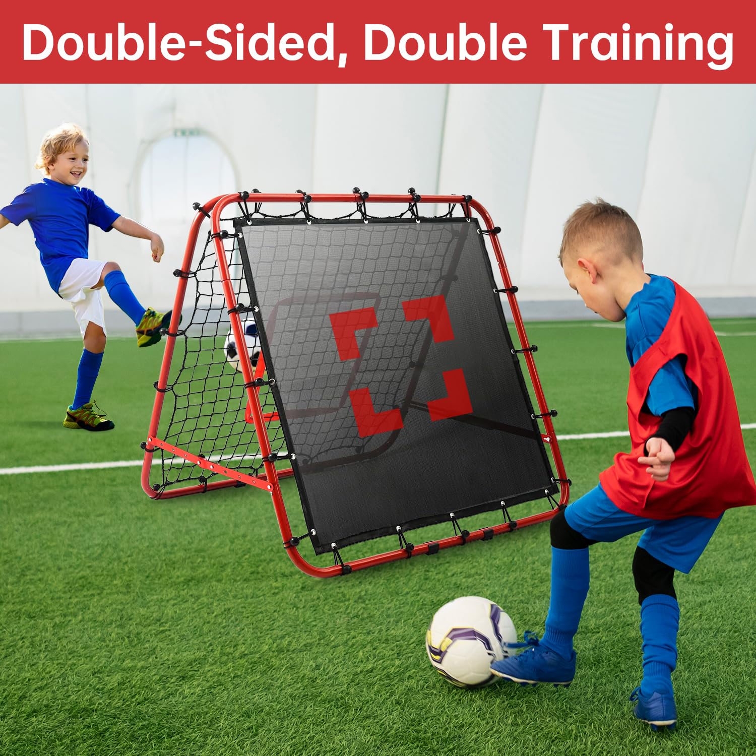 Fußball Rückprallnetz Verstellbar - Trainingsnetz Für Ballschule & Technik