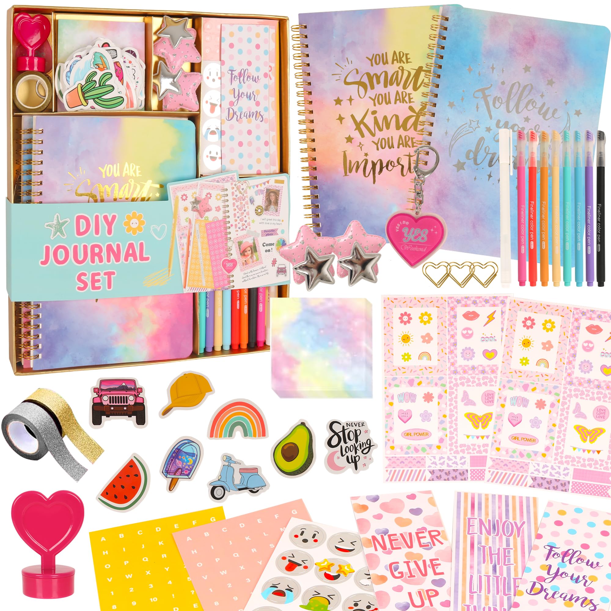 Blacico DIY Journal Kit for Girls - 98 pcs Gifts for Girls Ages 8 9 10 11 12 Year Old, Journal Set for Tween & Teen Girls, Stationery Set, Scrapbook & Diary Supplies Set, Journaling Art Crafts Kit