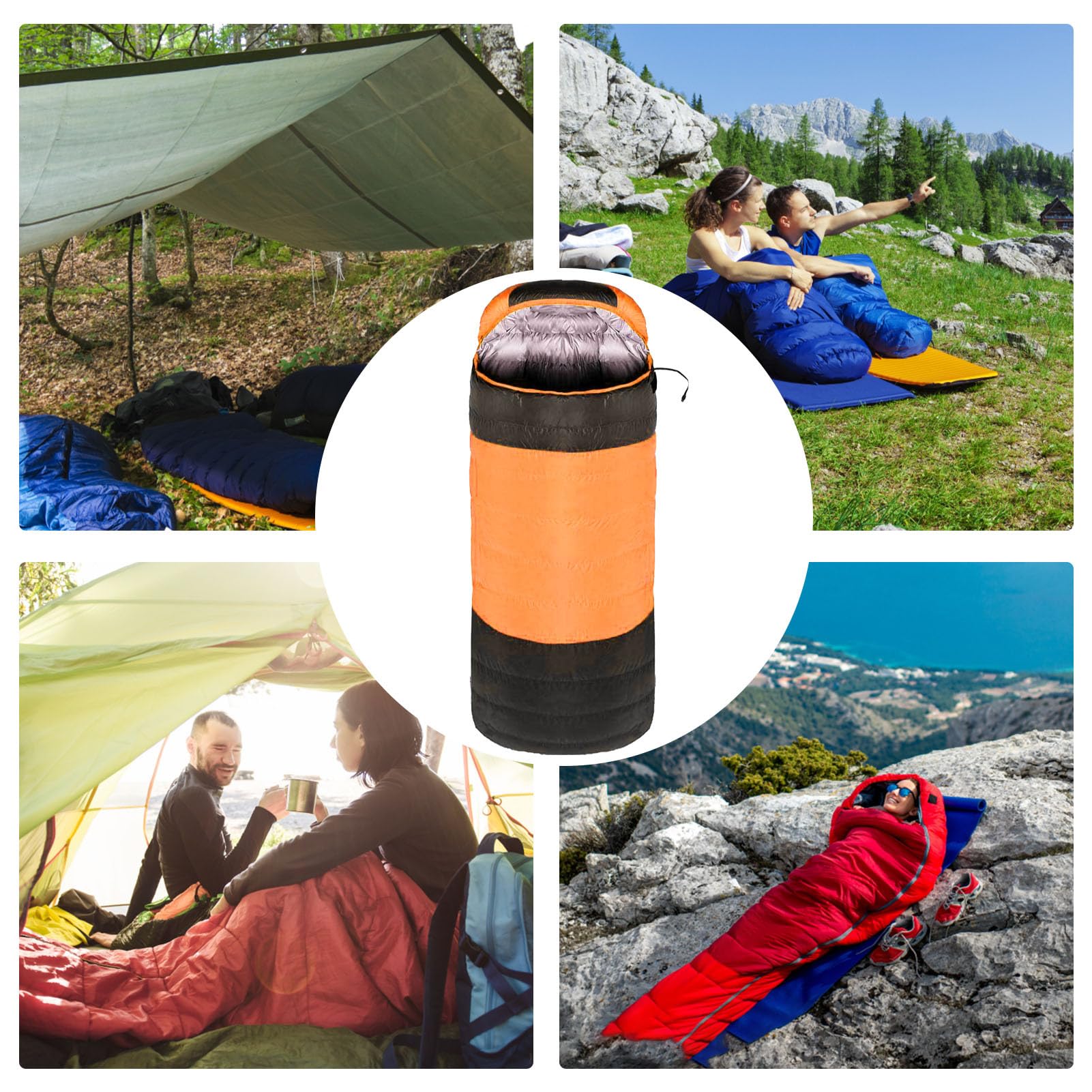Elektrisch Beheizter Schlafsack, Hohle Baumwolle Für Den Außenbereich, Beheizte Schlafsackunterlage, USB-betriebene Beheizte Schlafsackunterlage, Camping-Schlaf-Heizunterlage, Beheizter Daunen-Baumwol Sport & Freizeit