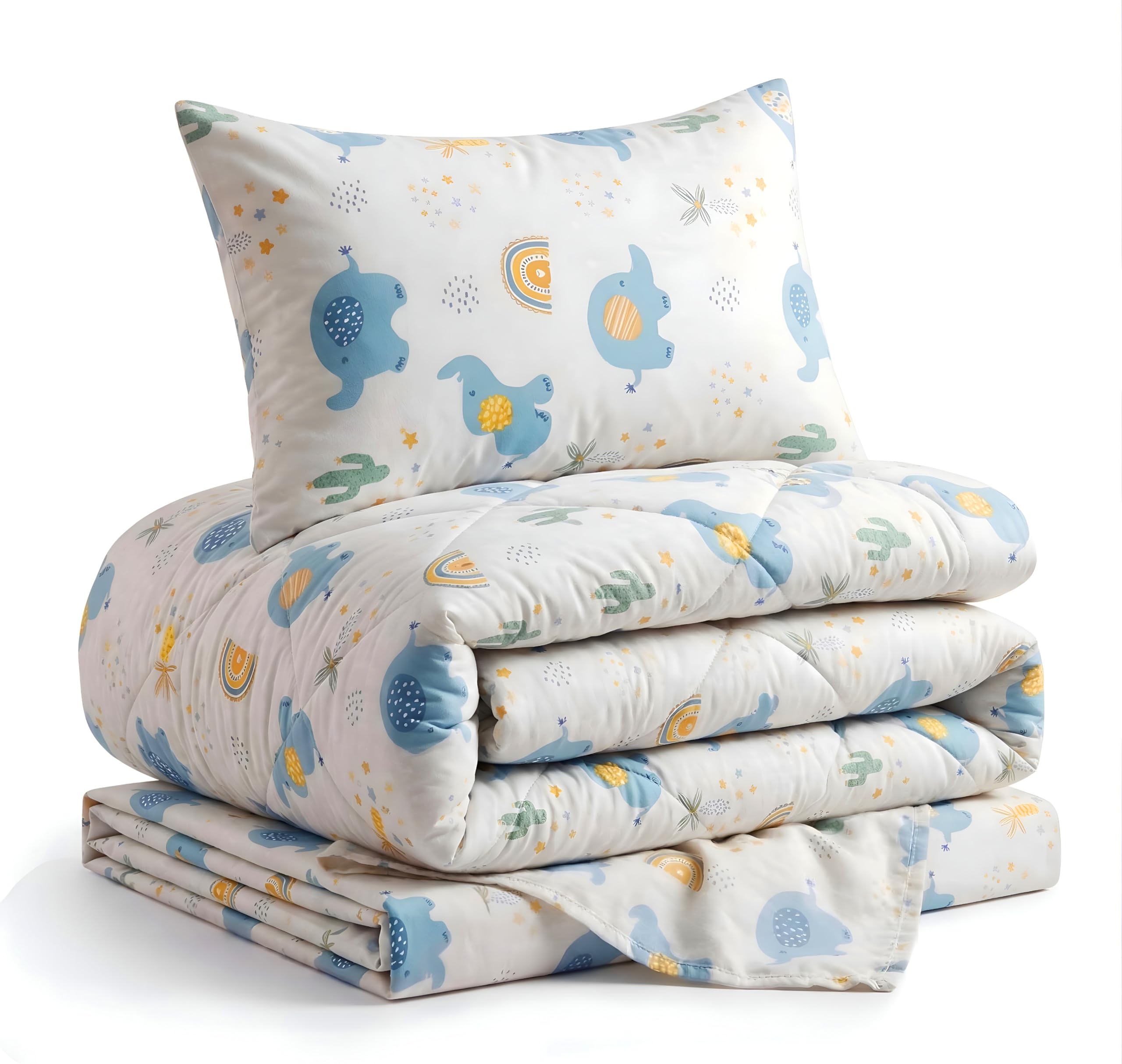 VAS COLLECTIONS Single Bed Comforter Set 220 GSM Microfiber | Ultra Soft AC Comforter with Flat Bedsheet (60x90 Inches) & 1 Pillow Cover | 3 Pc Bedding Set (Elephant_Print)-image-21