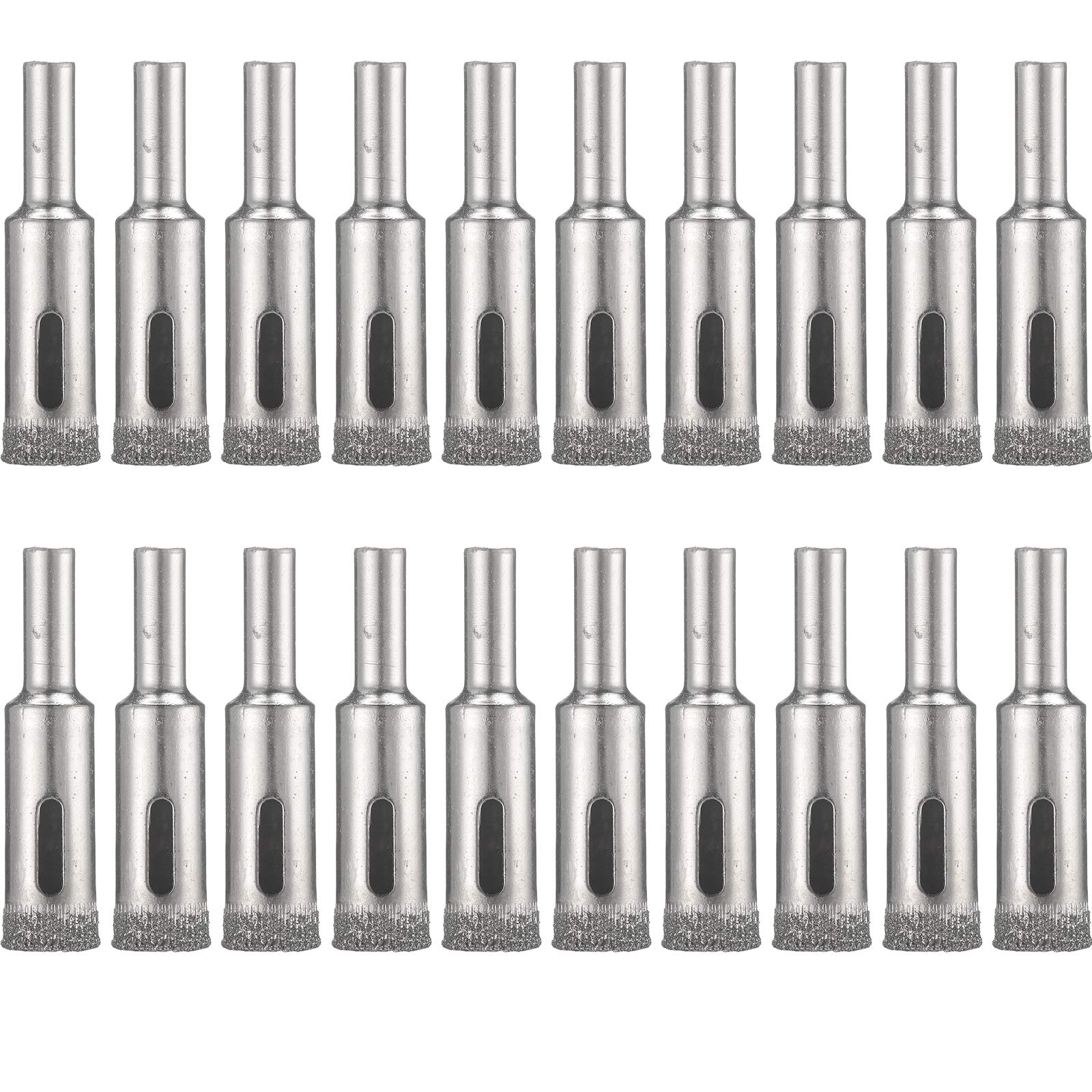 20 Pieces 1/2 Inch Diamond Drill Bits Diamond Hole Saws Drill Bit Hollow Core Diamond Coated Drill Bits Set Extractor Remover Tools for Glass Ceramics Porcelain Ceramic Tile Rocks Stone Granite Metal