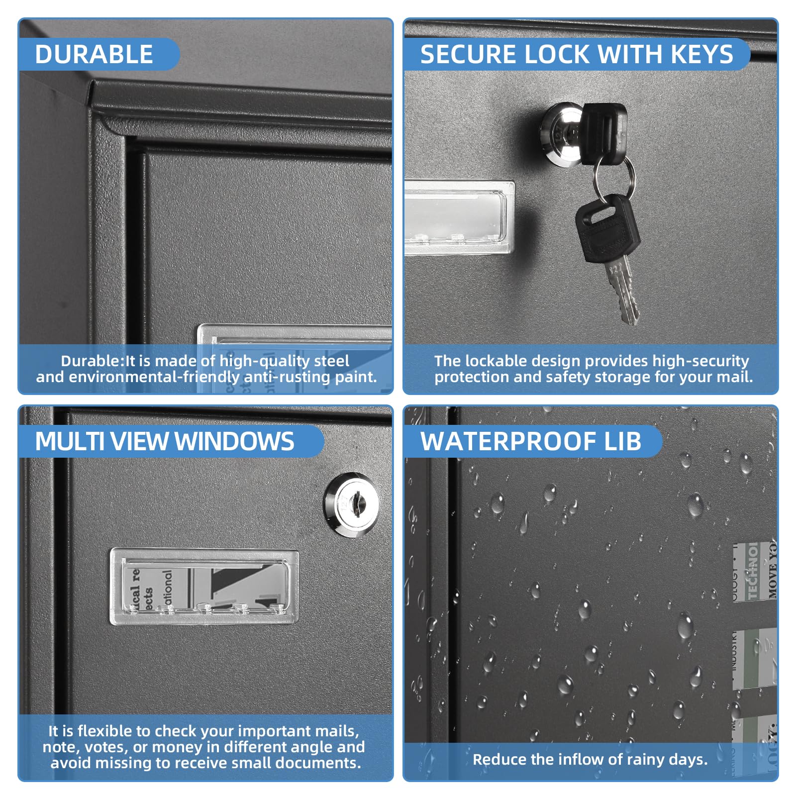 Lockable Mailboxes With Buzzer Unit 6 Vault Series The Leading Anti