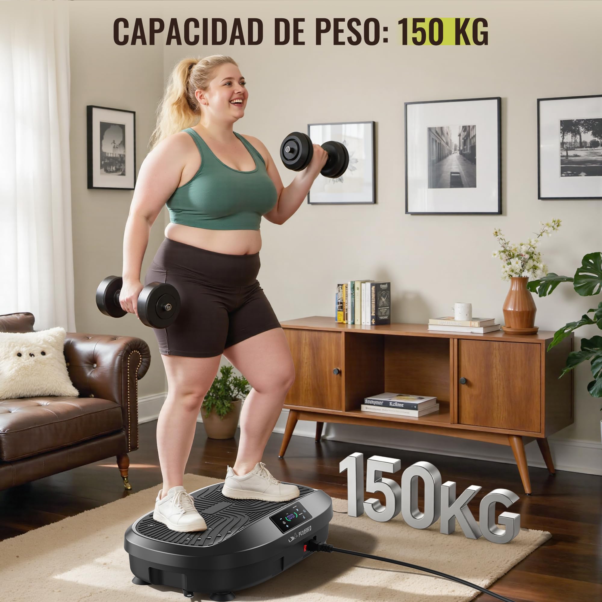 FLYBIRD Plataforma Vibratoria, Máquina de Ejercicio de Placa de vibración para Entrenamiento Corporal Completo, Ideal para Aumentar la Densidad ósea y Drenaje linfático