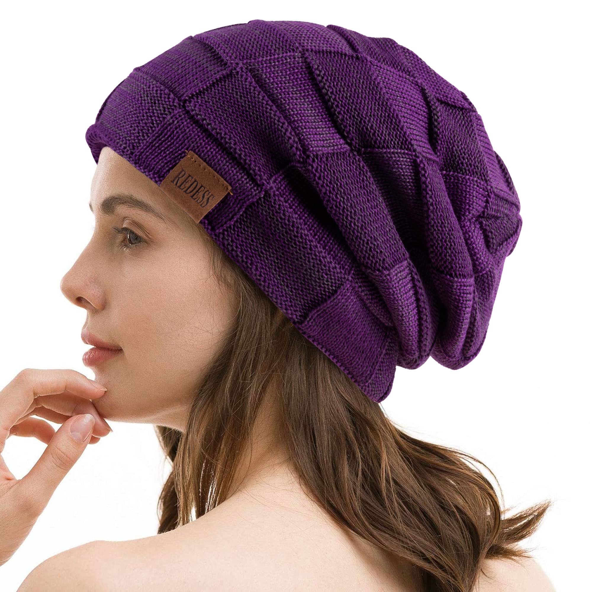 REDESS Cappello a Berretto per Uomini e Donne Cappelli Caldi Invernali in Maglia Slouchy Cappello a Cranio Spesso