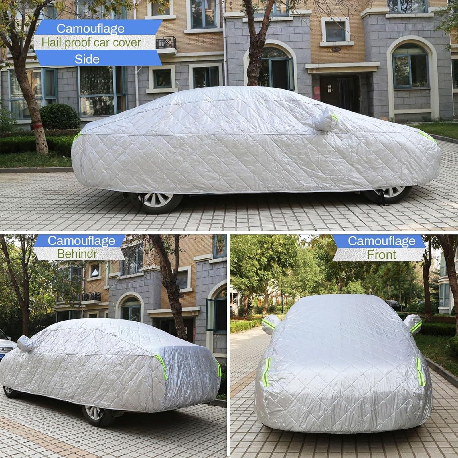 Hagelschutzplane Auto Winter für BMW Z3/Z3 Roadster 1996-2003, Halbgarage für Auto Winddicht, Regendicht, Autoabdeckung Hagelschutz fürs Außenbereich, Silber